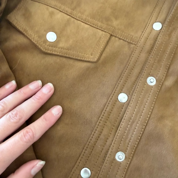 H&M Tan Button-Front Shirt Jacket - Picture 3 of 3
